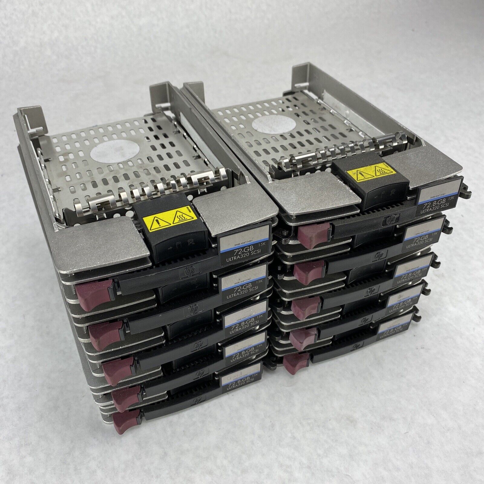 Lot of 10 Genuine HP ULTRA320 404713-001 3.5" SCSI HDD Caddy Tray 72.8GB 15K