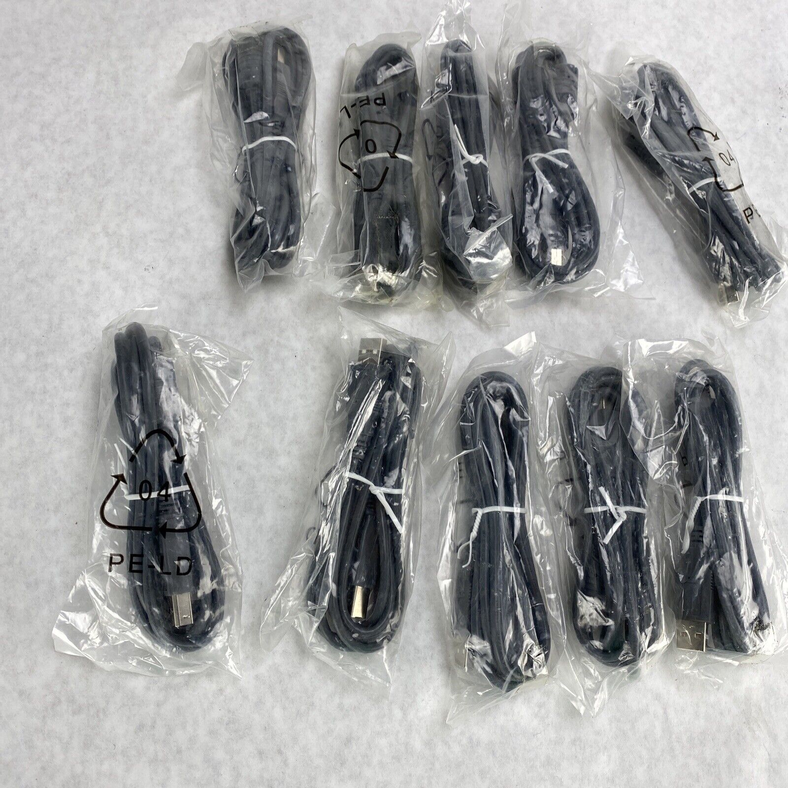 Lot( 10 ) Universal USB-A to USB-B 2.0 Gray 5ft Cable for Printer Scanner