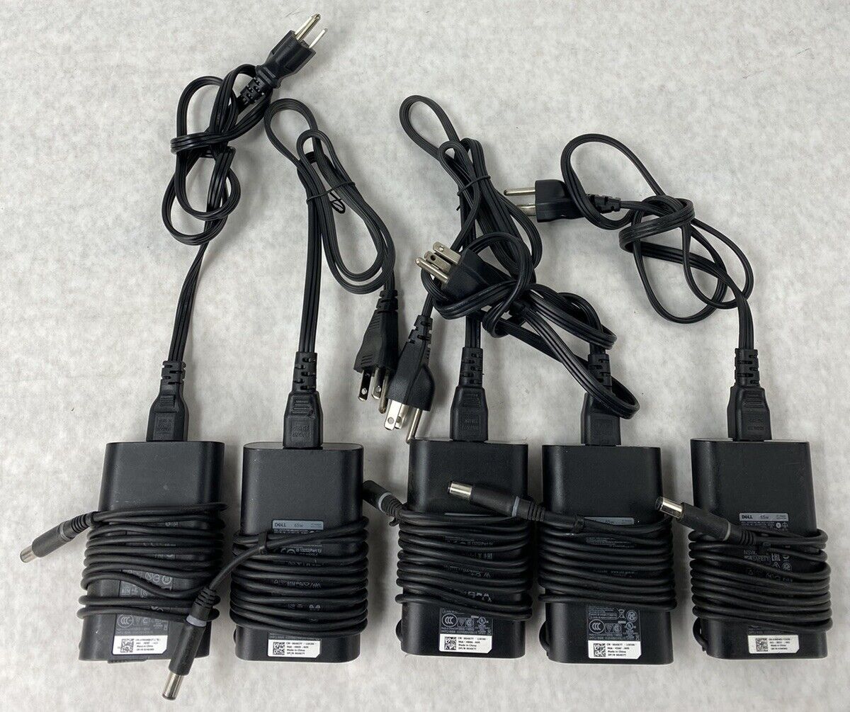 Lot( 5 ) Dell 0G4X7T 0JNKWD 65W Laptop AC Adapter Charger LA65NM130 19.5V 3.34A