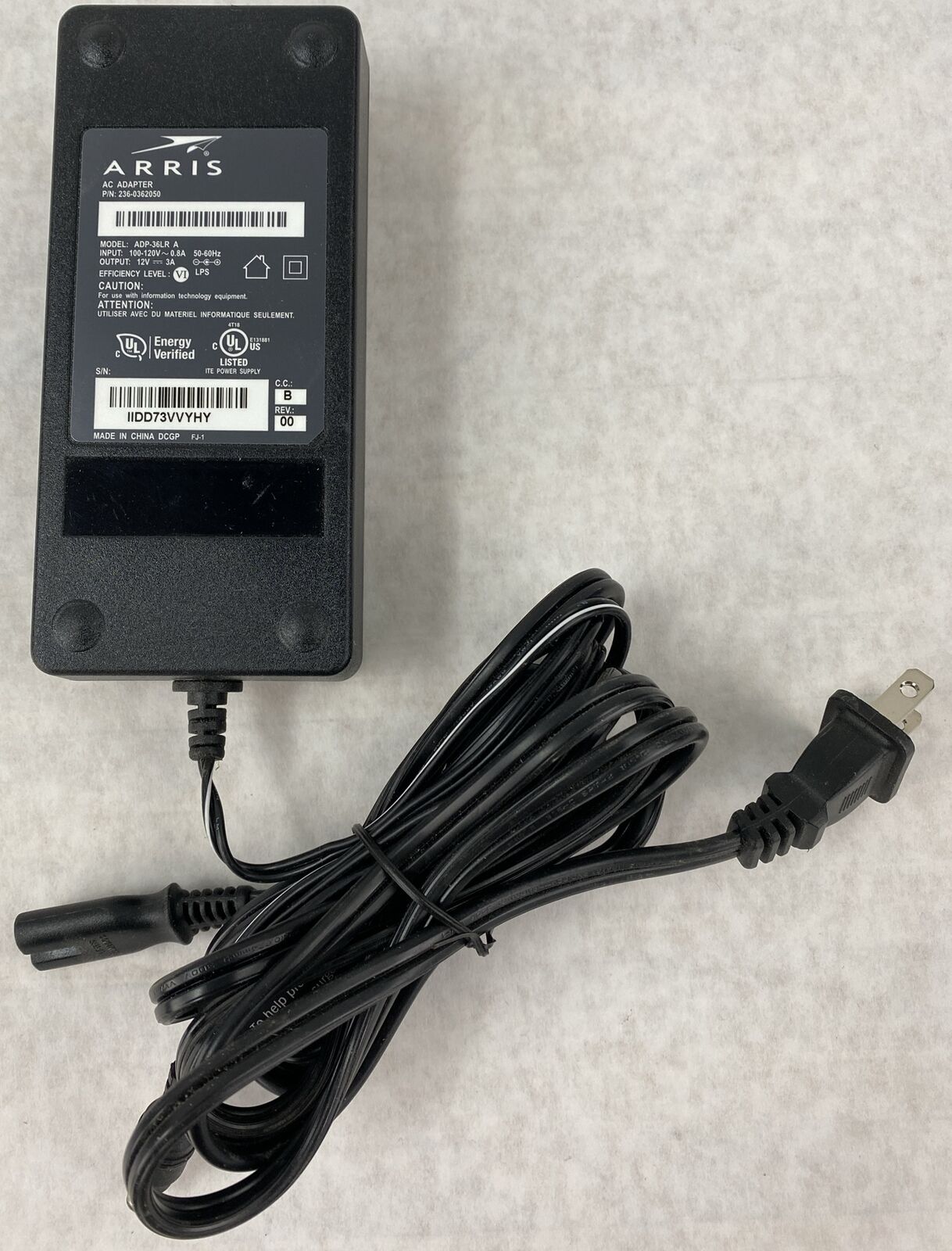 Arris ADP-36LR A Genuine OEM 36W 12V 3A AC Power Supply Adapter