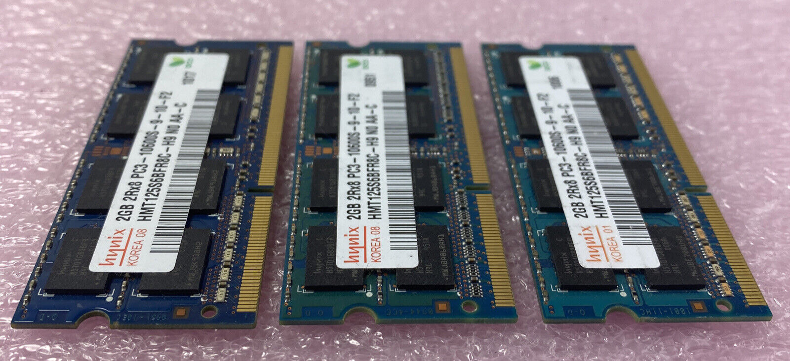 Lot( 3 ) 2GB Hynix HMT125S6BFR8C-H9 DDR3 2Rx8 PC3-10600S  So-DIMM Laptop RAM