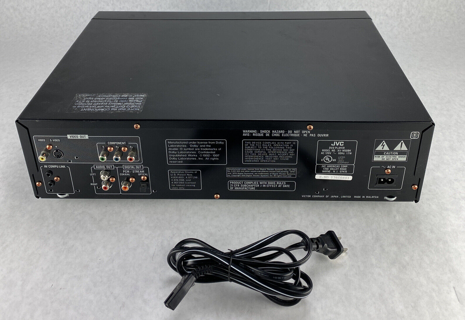 JVC 3 Disc DVD Player Model: XV-M50BK. Free Shipping 2024