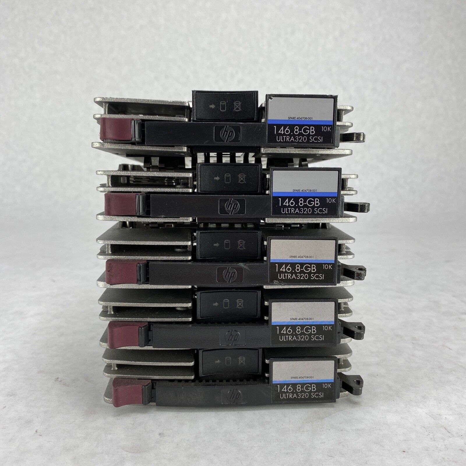 Lot of 5 Genuine HP ULTRA320 3.5" SCSI 404708-001 HDD Caddy Trays 146.8GB 10K