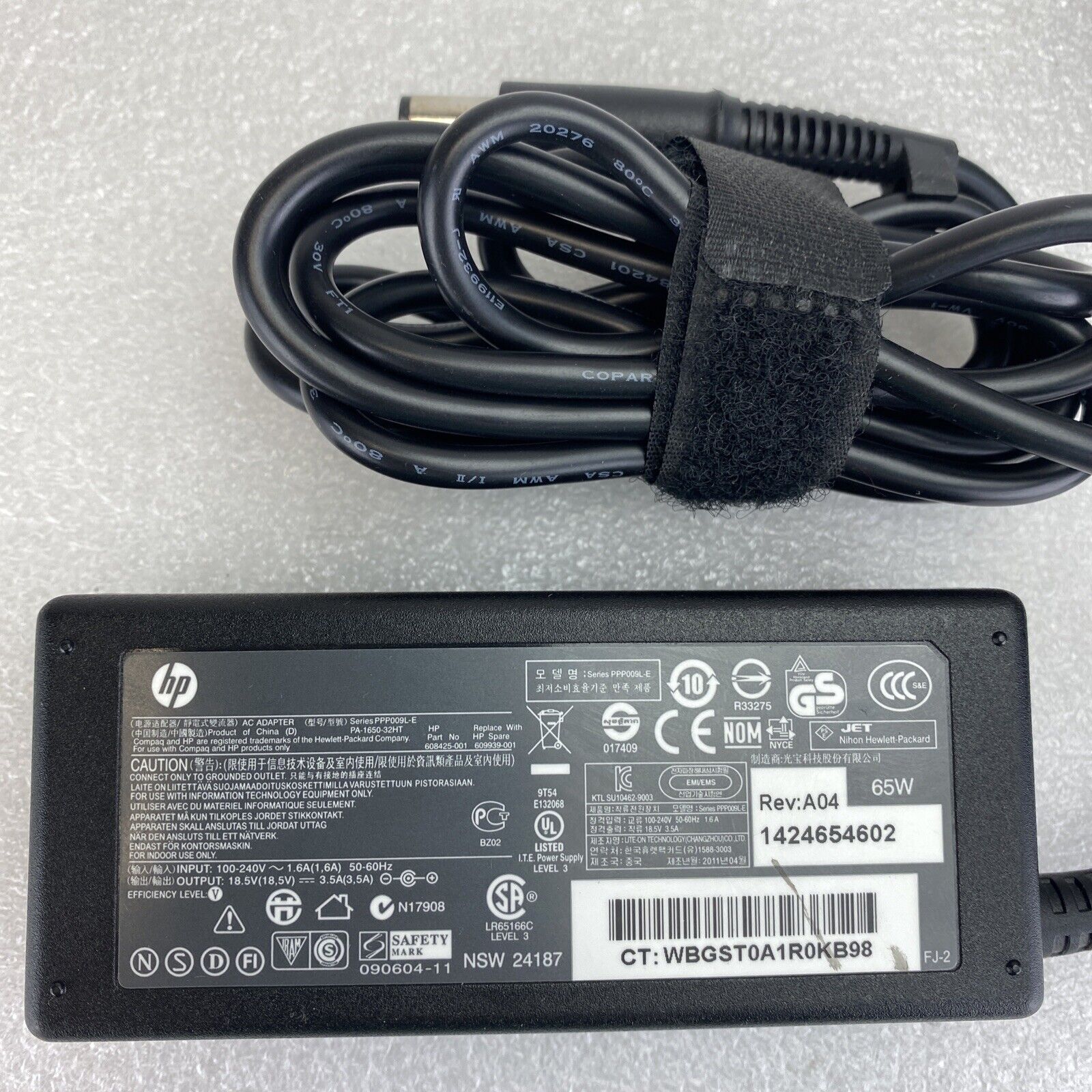 genuine HP 608425-001 laptop charger AC power adapter 609939-001 18.5V 3.5A 65W