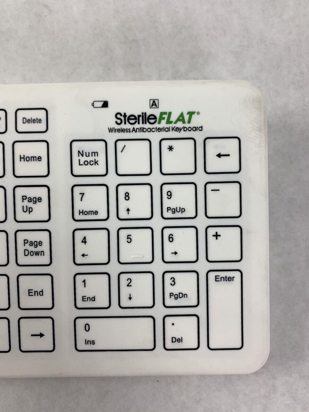 SterileFlat Wireless Antibacterial Medical Keyboard SF09-02W-V4 Missing Dongle