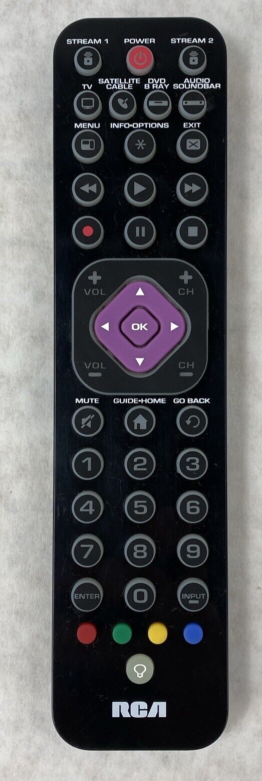 RCA RCRTBL06BE R26211 6W21CX 6-Device Ultra-Slim Universal Remote Control