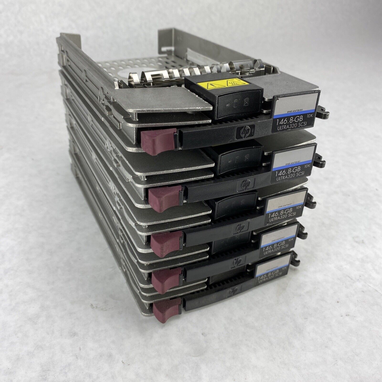 Lot of 5 Genuine HP ULTRA320 3.5" SCSI 404708-001 HDD Caddy Trays 146.8GB 10K