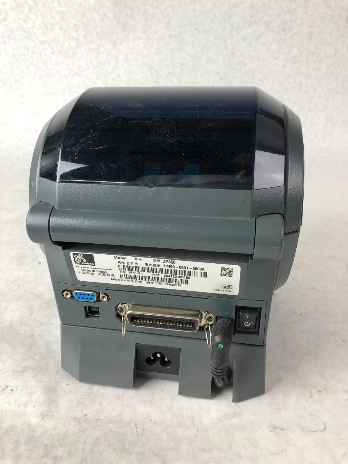 Zebra ZP450 Thermal UPS Shipping Label Barcode Printer USB Serial - Te