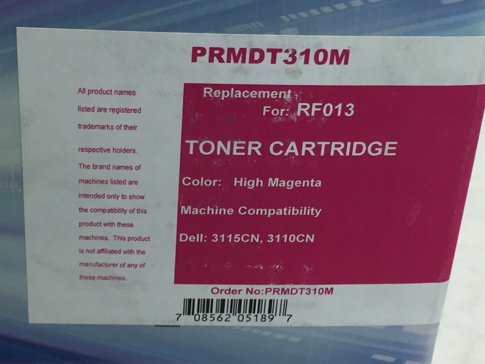 High Magenta Toner Cartridge for Dell Color Laser 3110cn 3115cn RF013