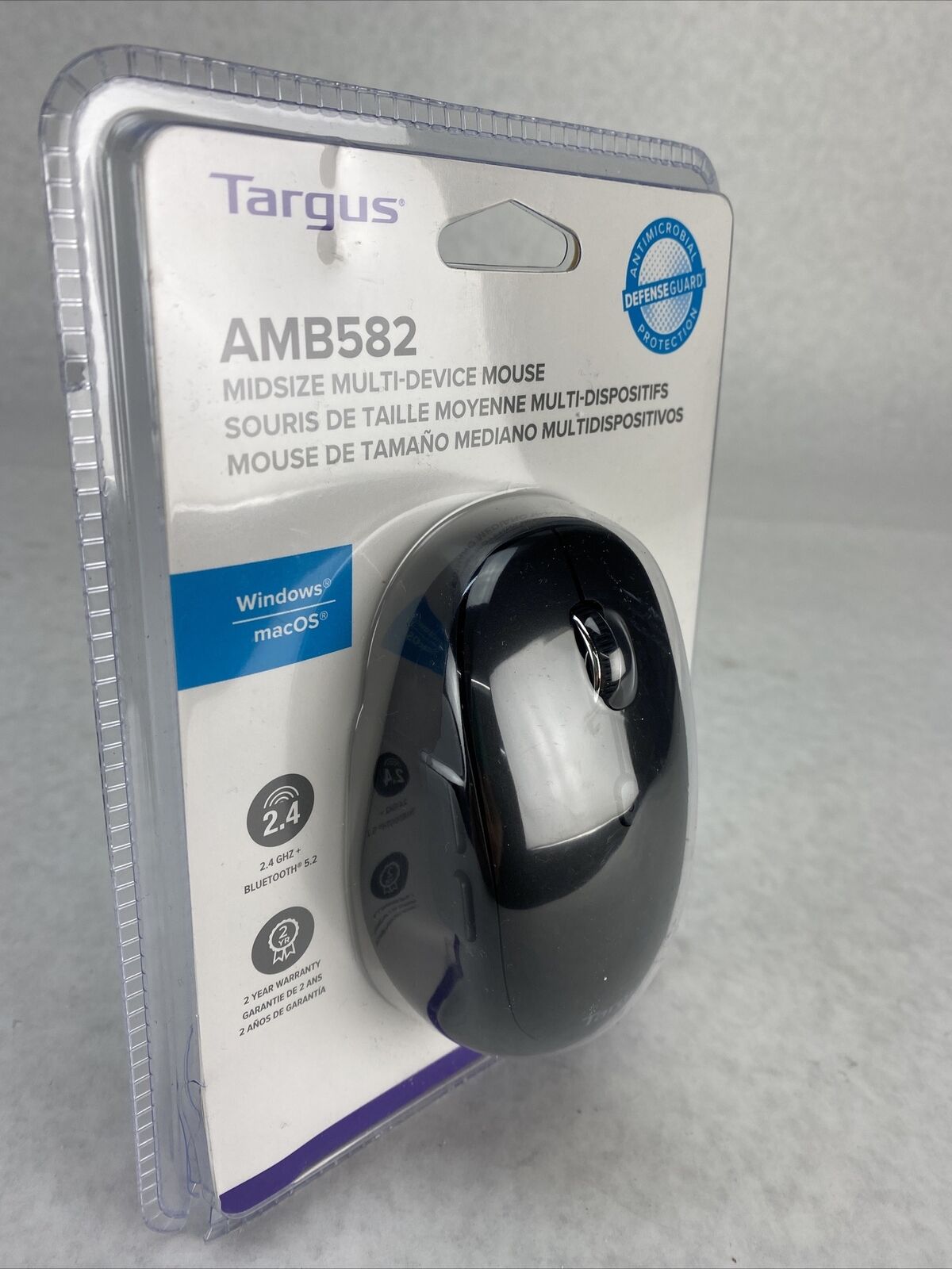 Midsize Comfort Multi-Device Antimicrobial Wireless Mouse