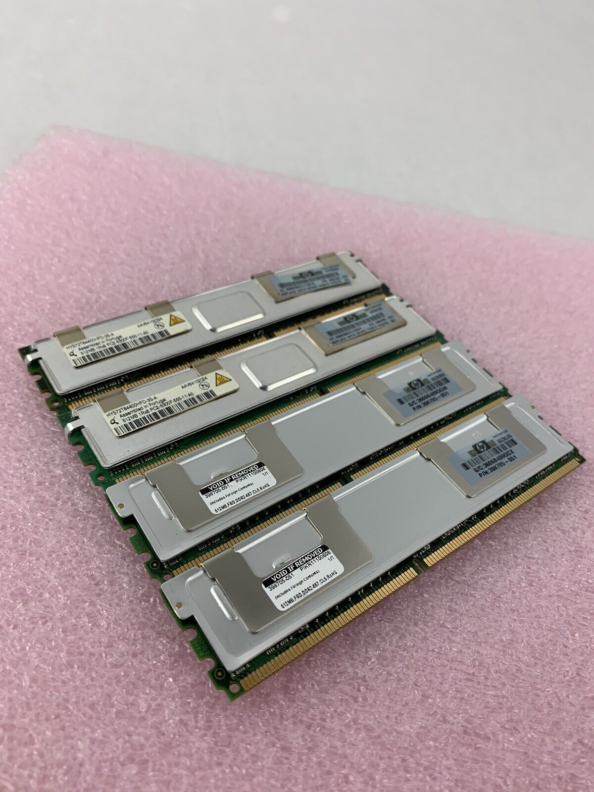 Lot of 4 512MB DDR2 PC2-5300F-555-11-A0 HP# 398705-051 Server Memory RAM