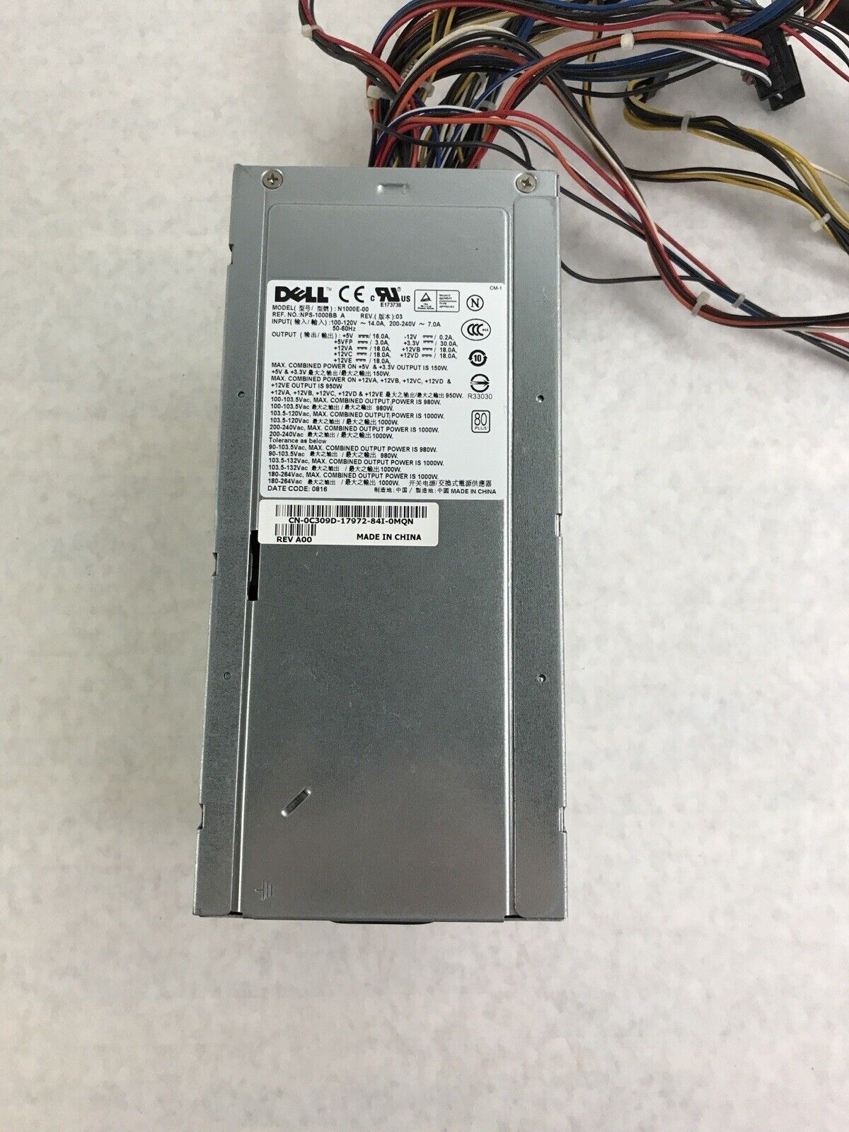 Dell R622G 240V 14.0A 60Hz 1100W Switching Power Supply N1100EF-00