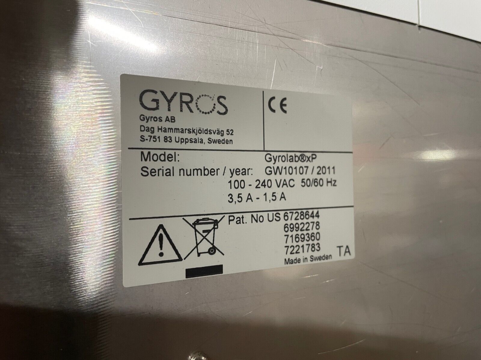 Gyros AB Gyrolab xP Immunoassays Laboratory Analysis System, GW10107, 2011