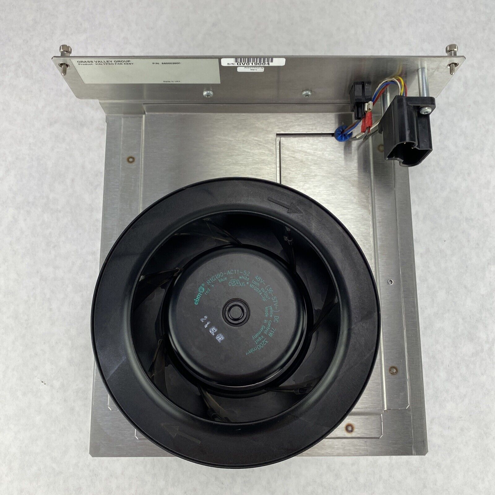 Ebm-Papst R1G190-AC11-52 Grass Valley Kalypso Fan Assembly 660002600