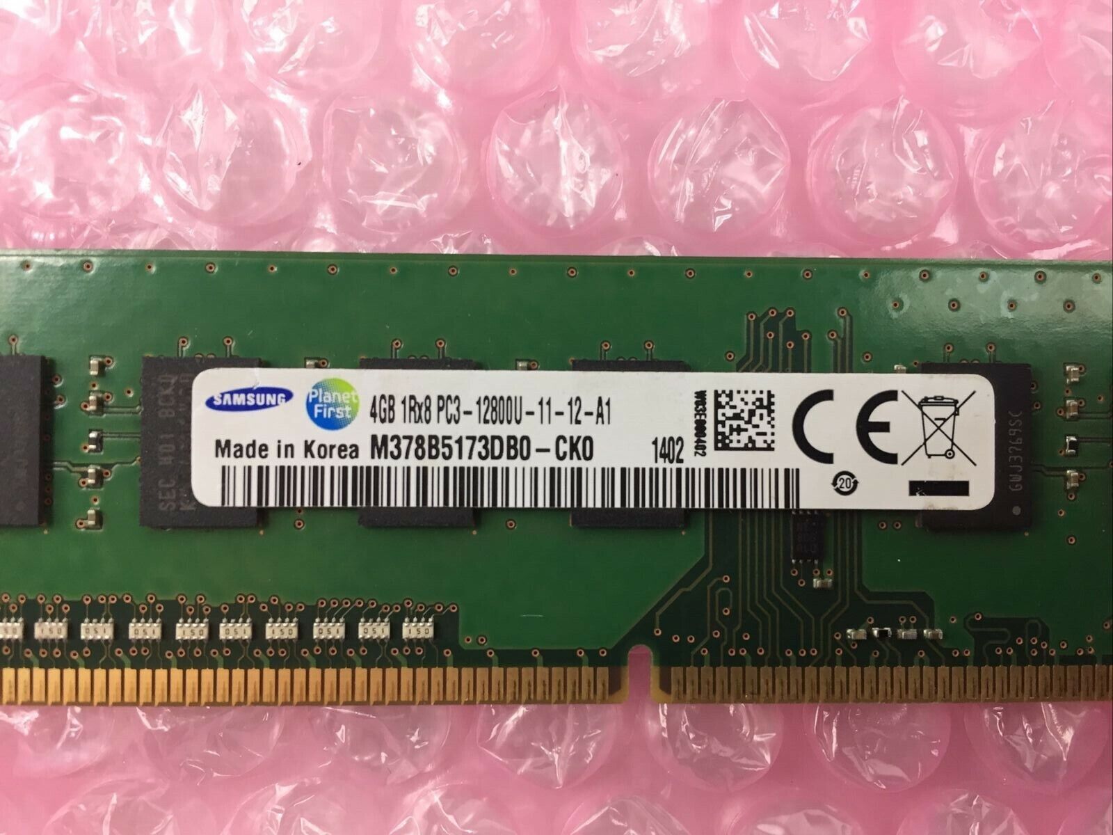 Samsung 4GB 1Rx8 PC3-12800U-11-12-A1 M378B5173DB0 M378B5173QH0-CK0