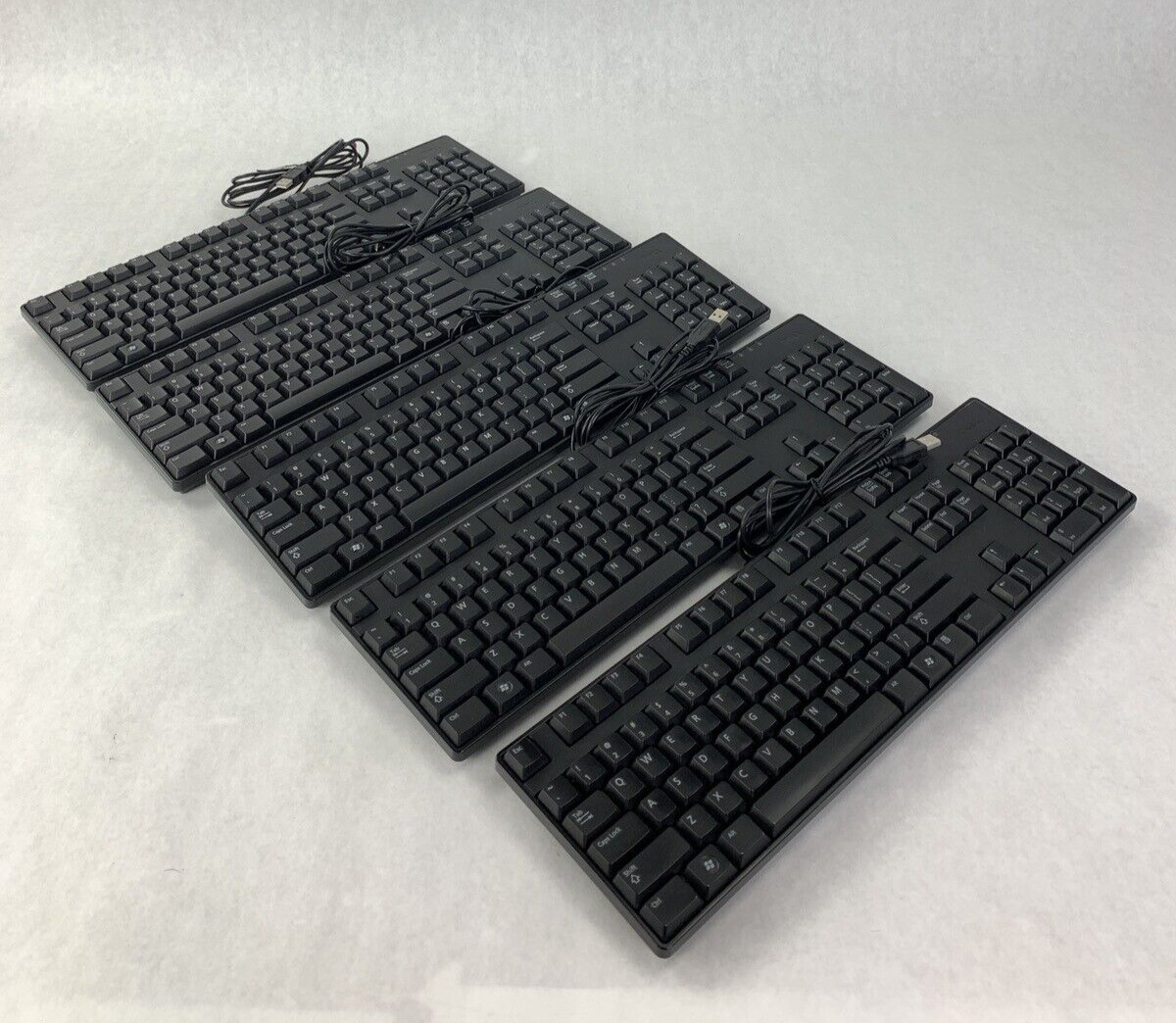 Lot of 5 Genuine Dell KB1421 0N242F L30U Quiet Slim Black USB Keyboard