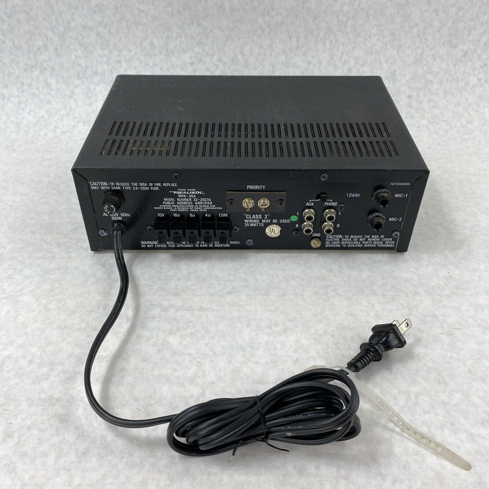 Realistic 32-2027A 35-Watt Solid State P.A. Amplifier