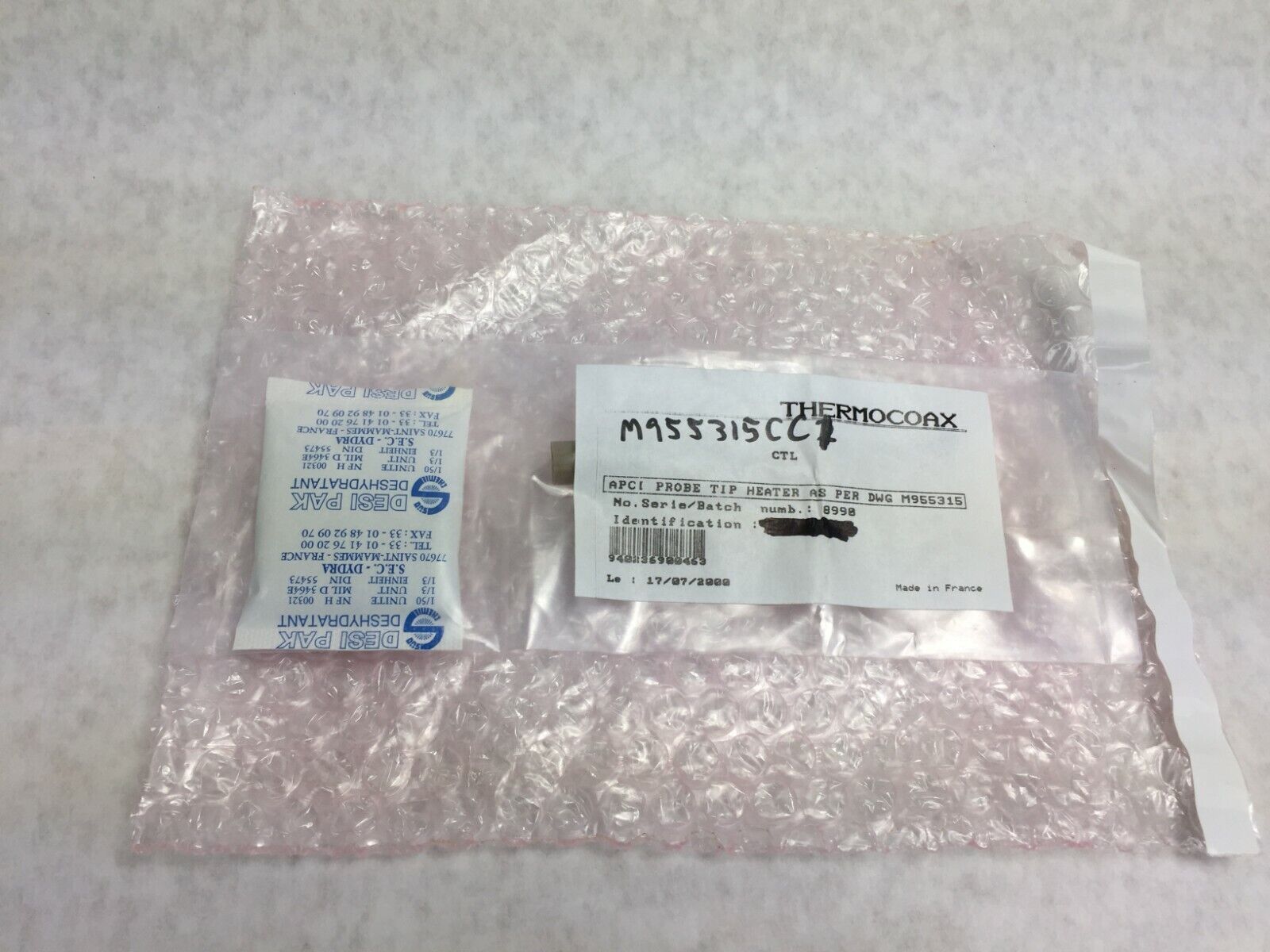 Thermocoax APCI Probe Tip Heater As Per DWG M955315    Factory Sealed