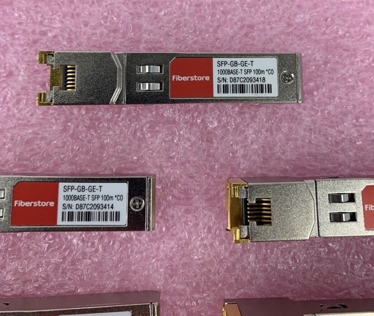 Lot of 8 Fiberstore SFP-GB-GE-T 1000BASE-T 1GT SFP Transceiver 100m