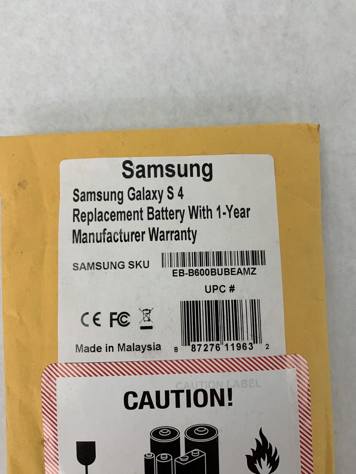 New OEM Samsung Galaxy S4 Battery 2600 mAh EB-B600BUBEAMZ