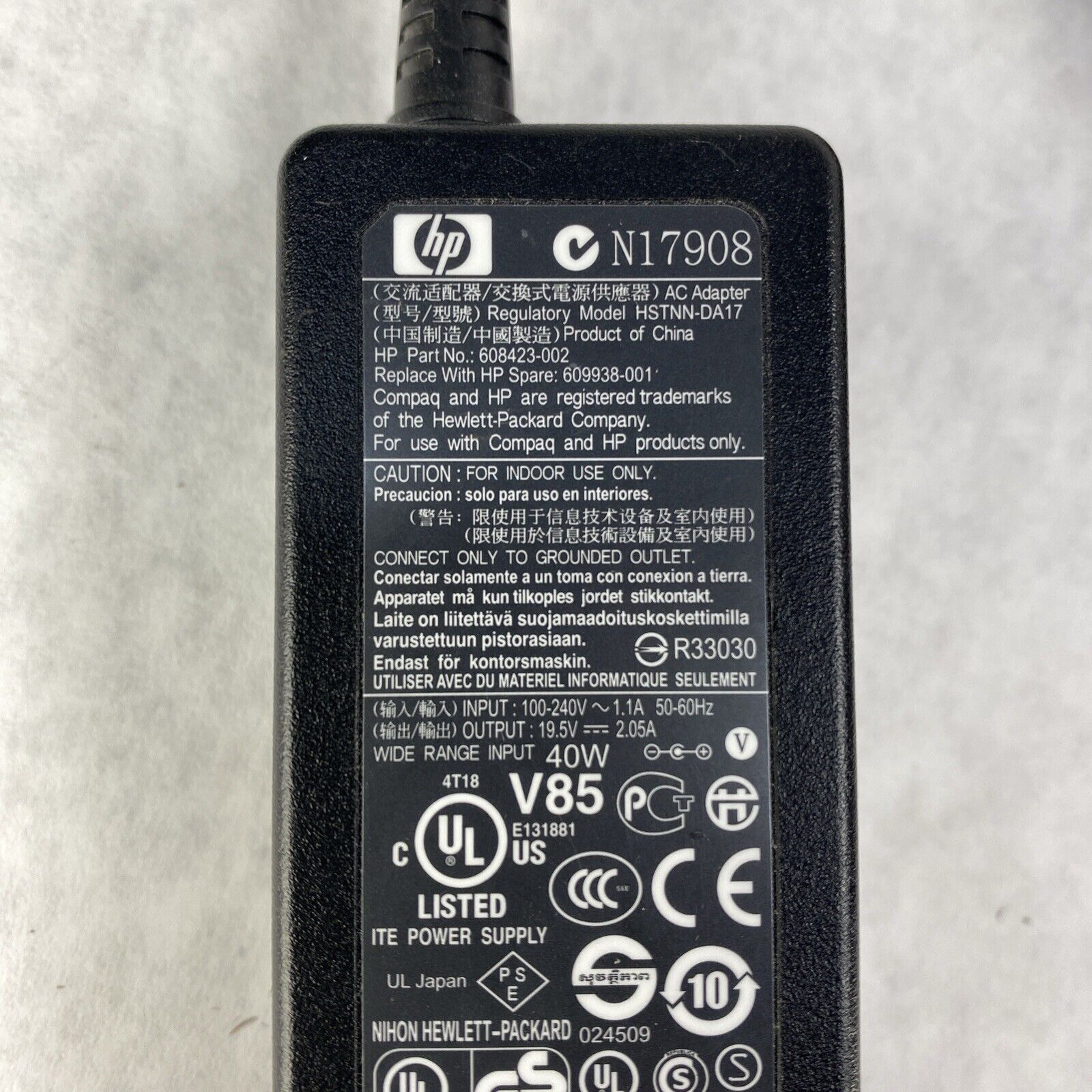 Lot(5) HP 608423-002 Genuine 40W AC Adapter 19.5V 2.0A Laptop Charger 609938-001