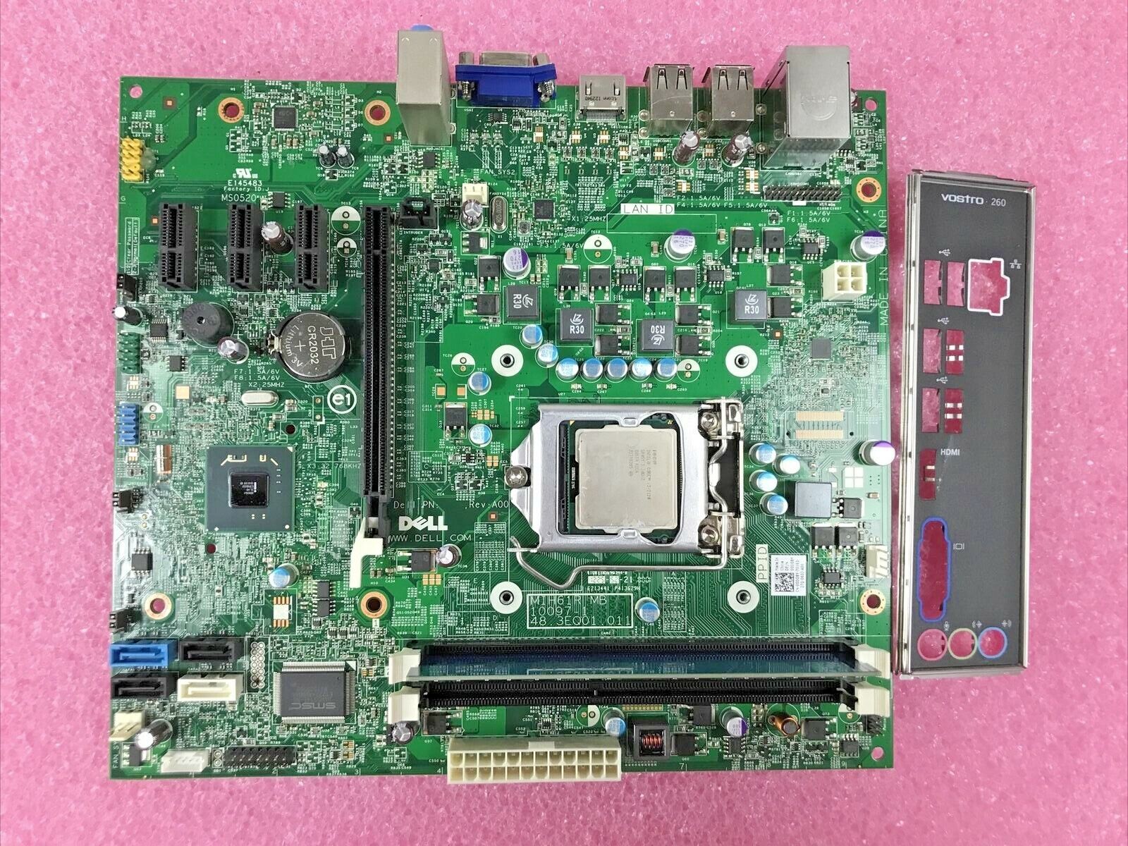 Dell 0GDG8Y Motherboard Intel Core i3-2120 3.30GHz 2GB RAM with I/O Shield