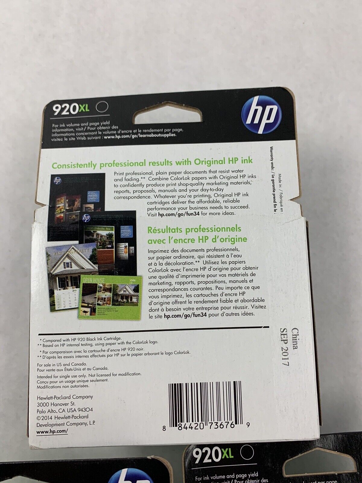 Lot of 3 OEM HP 920XL CD975AN Black Ink Cartridge EXP 9/17