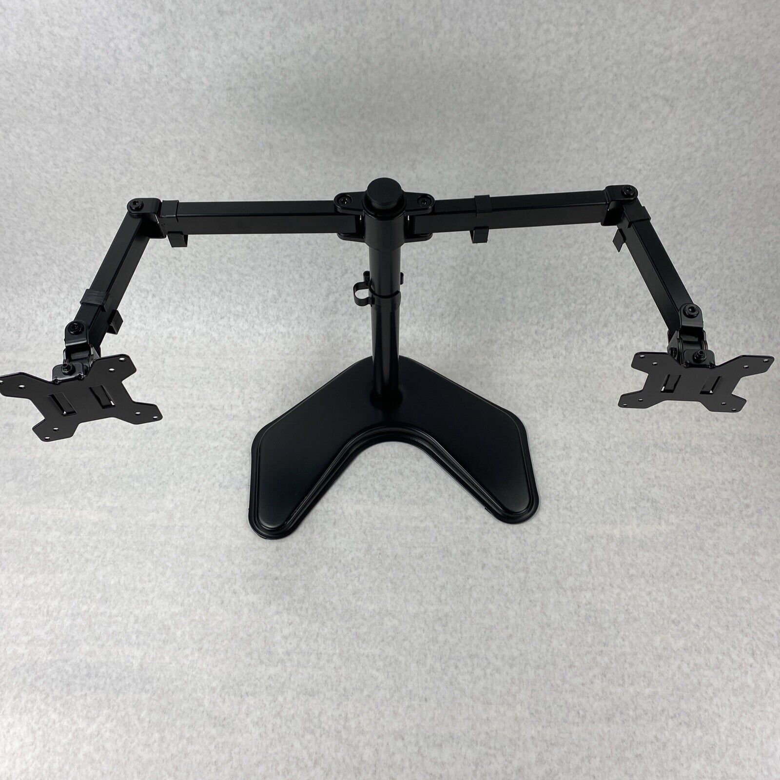 Wali MF002 Free Standing Fully Adjustable Dual LCD Monitor Desk Mount