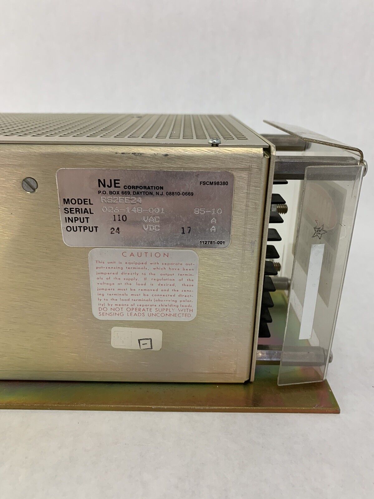 NJE Corporation RS2EE24 Power Supply