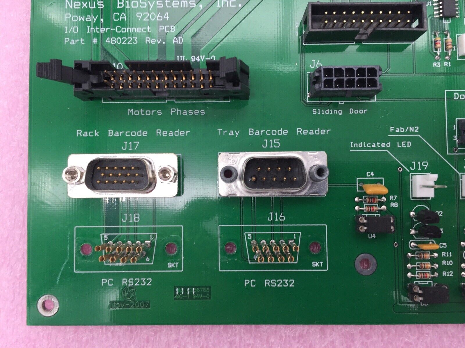 Nexus BioSystems 480223 PCB - Rev. AD - Replacement Part