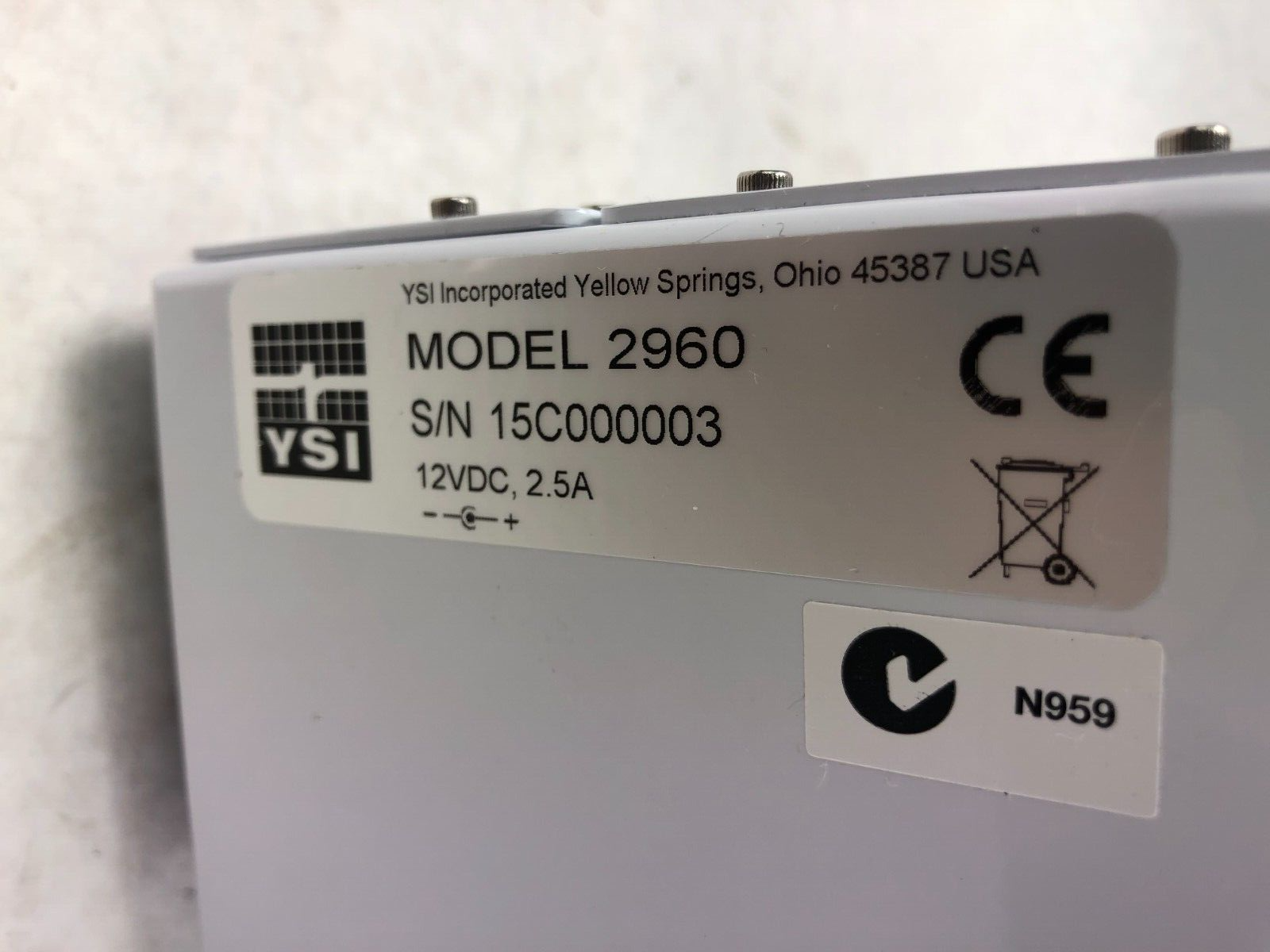 YSI 2960 Biochemistry Online Monitor Control