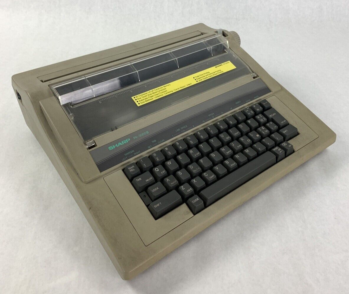 Sharp PA-3000 III Portable Electric Typewriter Intelliwriter