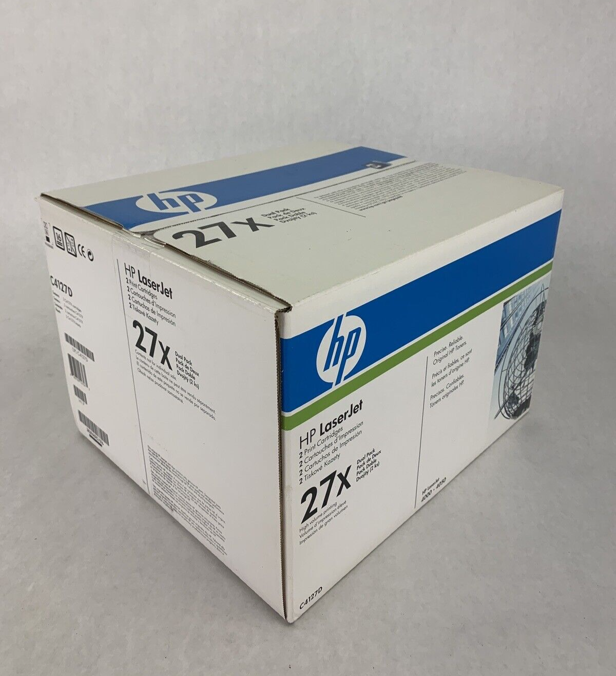 New Sealed OEM HP C4127D Dual Pack 2-27X Black Toner for Laserjet 4000 & 4050