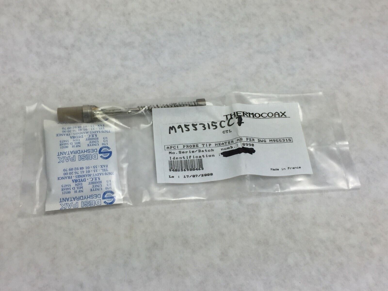 Thermocoax APCI Probe Tip Heater As Per DWG M955315    Factory Sealed