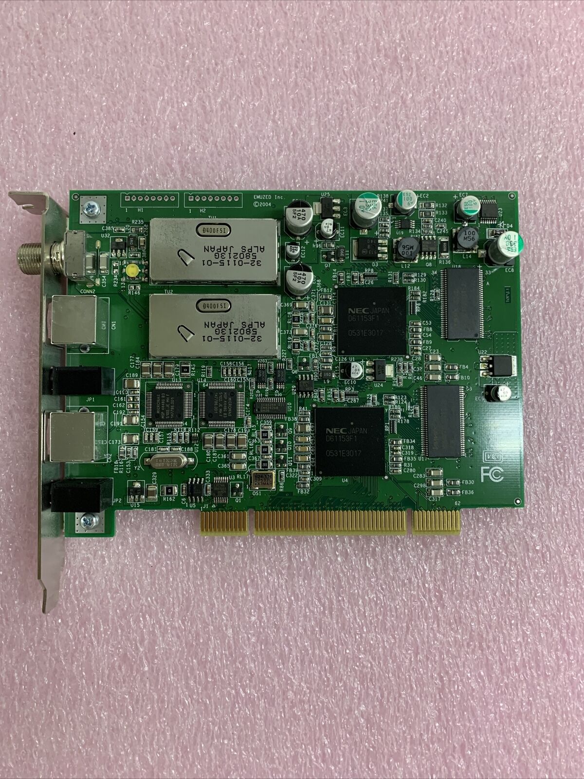 PC CN-0D6463 0D6463 Rev A00 Emuzed Rj Angel PCI Dual Tuner Interface Card