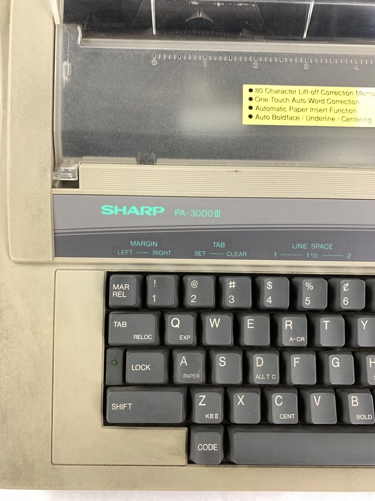 Sharp PA-3000 III Portable Electric Typewriter Intelliwriter