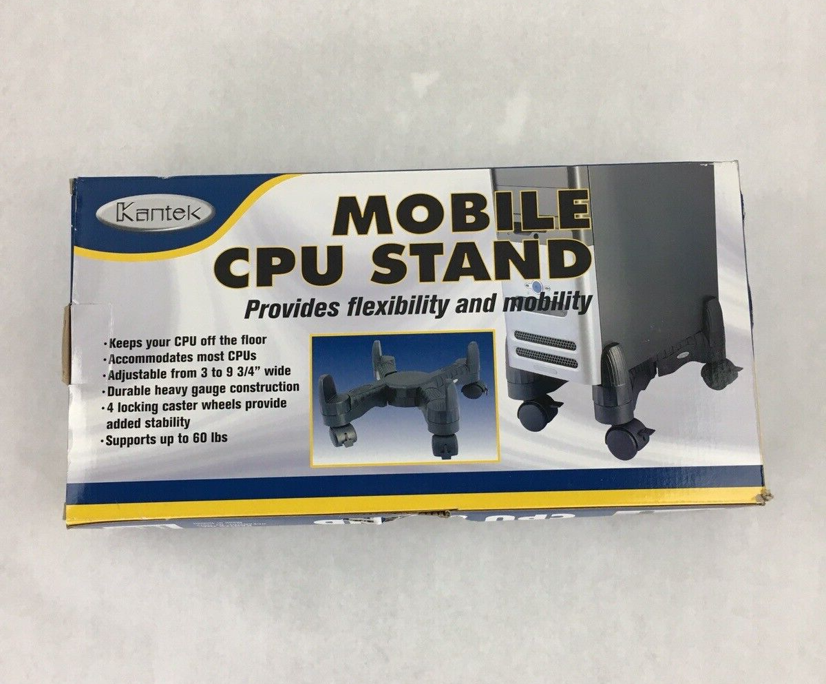 New Kantek Mobile CPU Stand 4-1/2w x 16d x 7h Black CS200B