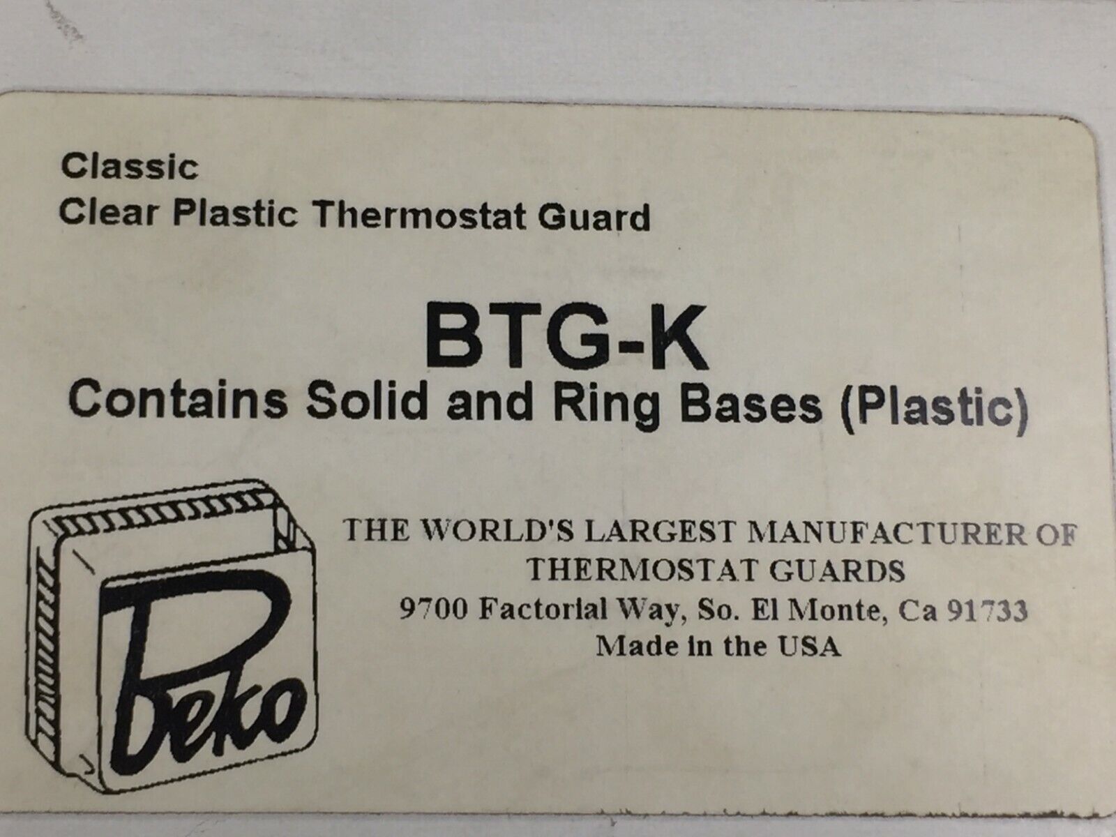 BEKO  BTG-K Clear Thermostat Guard