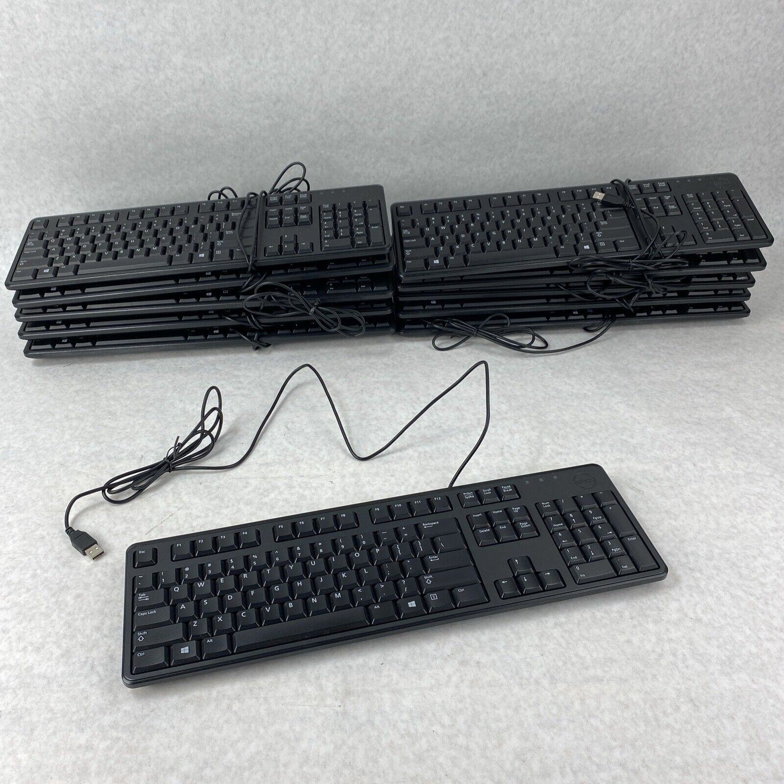 Lot of 11 Dell DJ454 USB Keyboards KB4021 Black