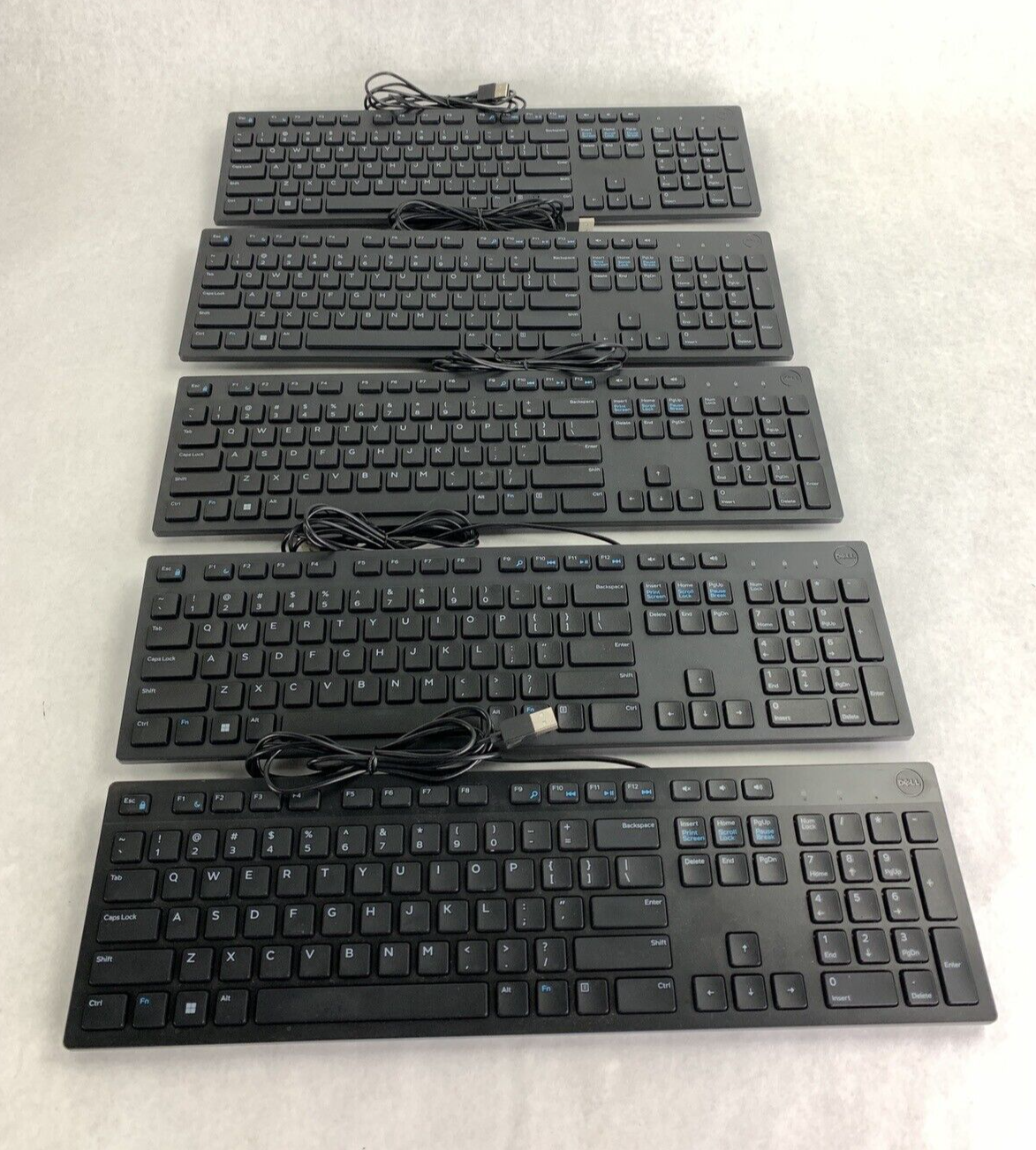 Lot 0f 5  Dell Wired Keyboard Black KB216